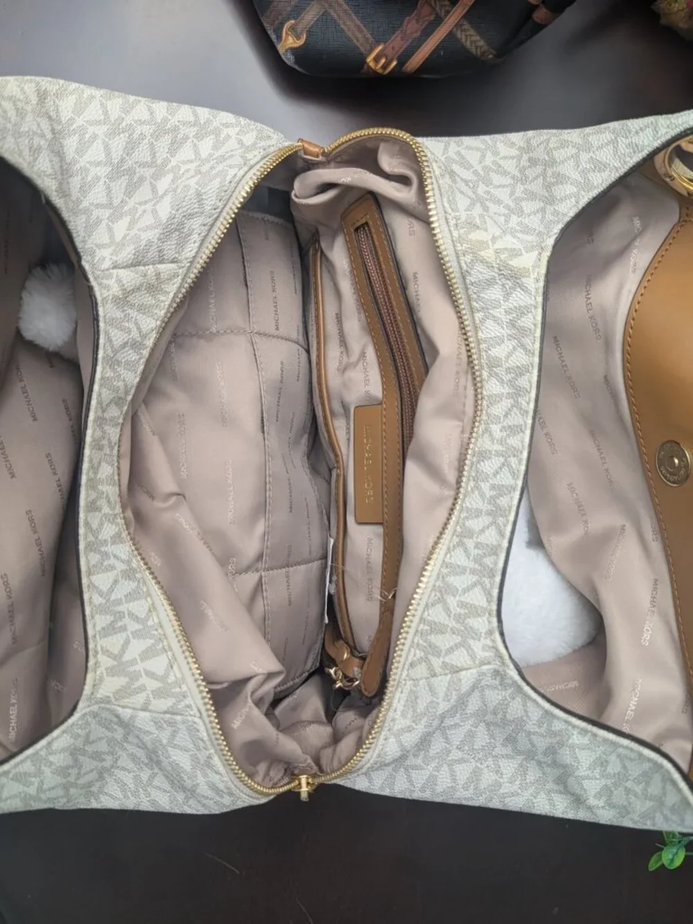 Light Beige MK Stunning Shoulder Bag